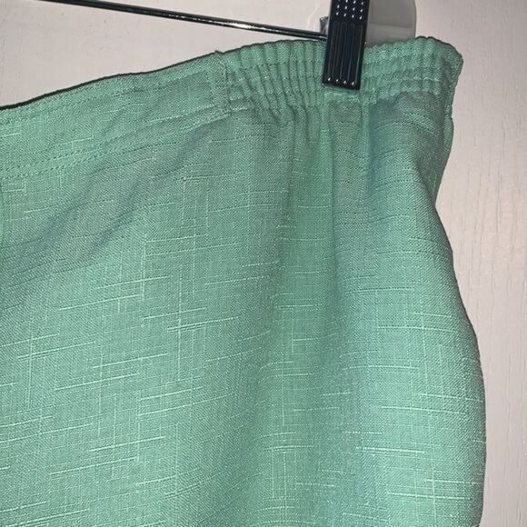 Alfred Dunner Womens Elastic Waist Aqua Pants Size 16W Textured Fabric Machine W - Picture 3 of 8